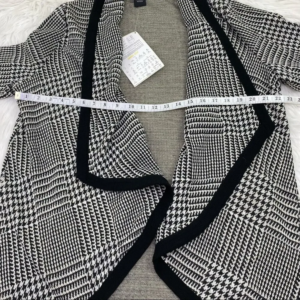 Nina Leonard Waterfall Cardigan Black Size‎ M QVC